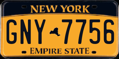 NY license plate GNY7756