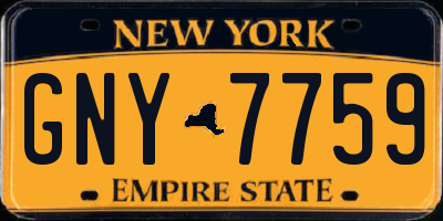 NY license plate GNY7759