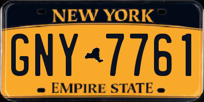 NY license plate GNY7761