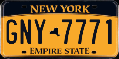 NY license plate GNY7771