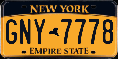 NY license plate GNY7778