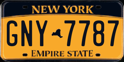 NY license plate GNY7787