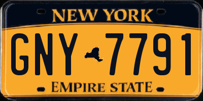 NY license plate GNY7791