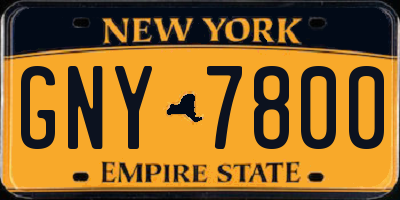 NY license plate GNY7800