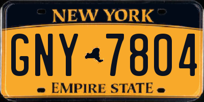 NY license plate GNY7804