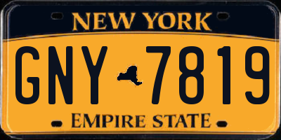 NY license plate GNY7819