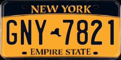 NY license plate GNY7821
