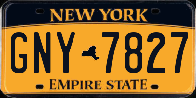 NY license plate GNY7827