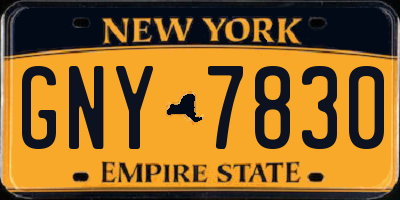 NY license plate GNY7830