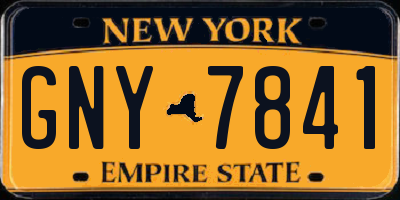 NY license plate GNY7841