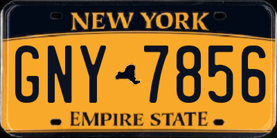 NY license plate GNY7856