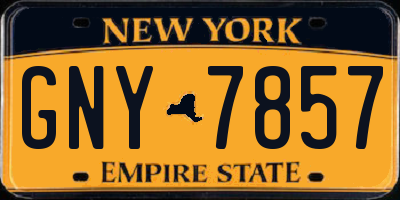 NY license plate GNY7857