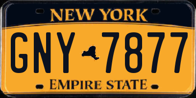 NY license plate GNY7877