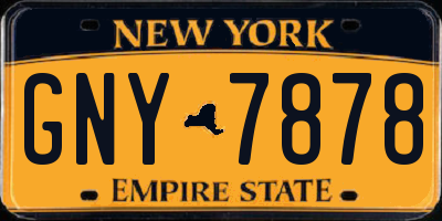 NY license plate GNY7878