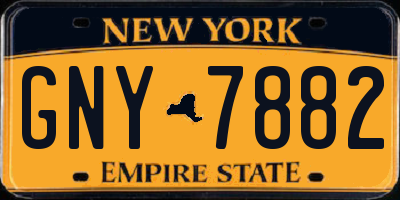 NY license plate GNY7882