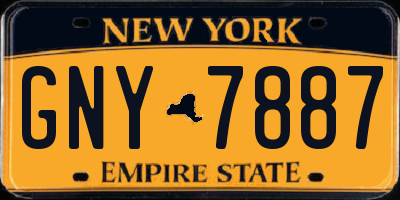 NY license plate GNY7887