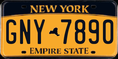 NY license plate GNY7890