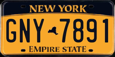 NY license plate GNY7891