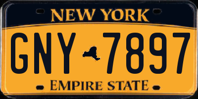 NY license plate GNY7897