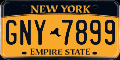 NY license plate GNY7899