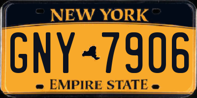 NY license plate GNY7906