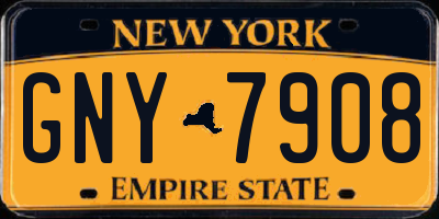 NY license plate GNY7908