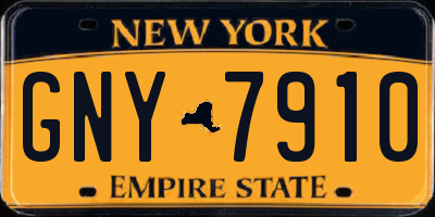 NY license plate GNY7910