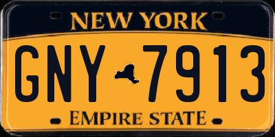 NY license plate GNY7913