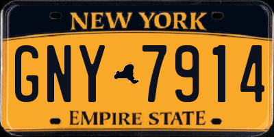 NY license plate GNY7914