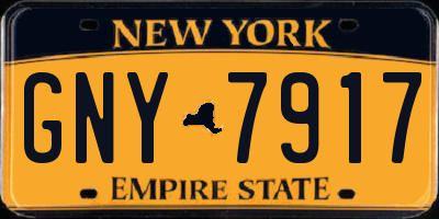 NY license plate GNY7917