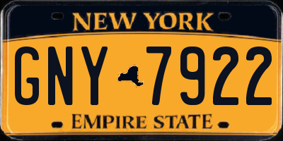 NY license plate GNY7922