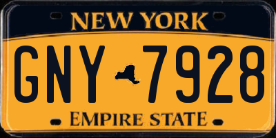 NY license plate GNY7928