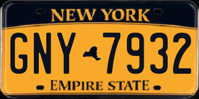 NY license plate GNY7932