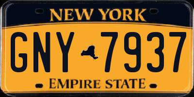 NY license plate GNY7937