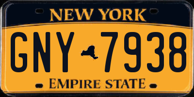 NY license plate GNY7938