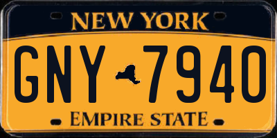 NY license plate GNY7940