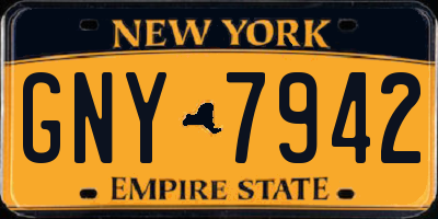 NY license plate GNY7942