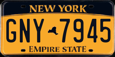 NY license plate GNY7945