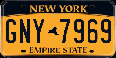 NY license plate GNY7969