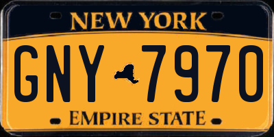 NY license plate GNY7970