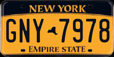 NY license plate GNY7978