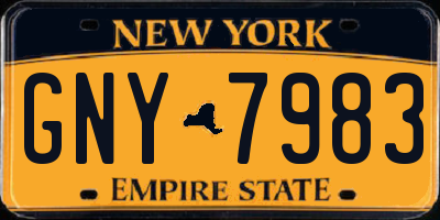 NY license plate GNY7983