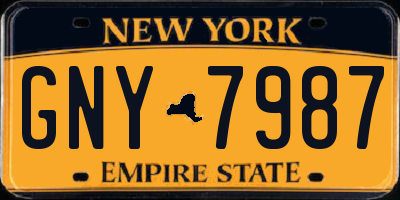 NY license plate GNY7987