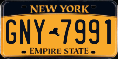 NY license plate GNY7991