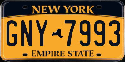 NY license plate GNY7993