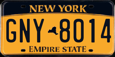 NY license plate GNY8014