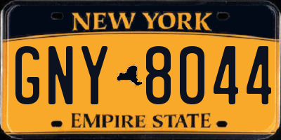 NY license plate GNY8044