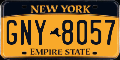 NY license plate GNY8057