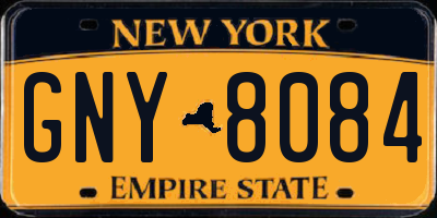 NY license plate GNY8084