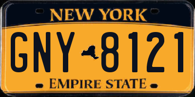 NY license plate GNY8121